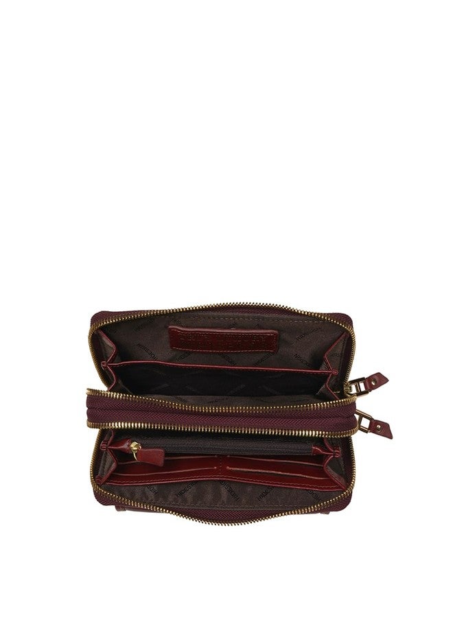 Hidesign STERLING W1 Genuine Leather Women's Maroon Clutch - Image 4